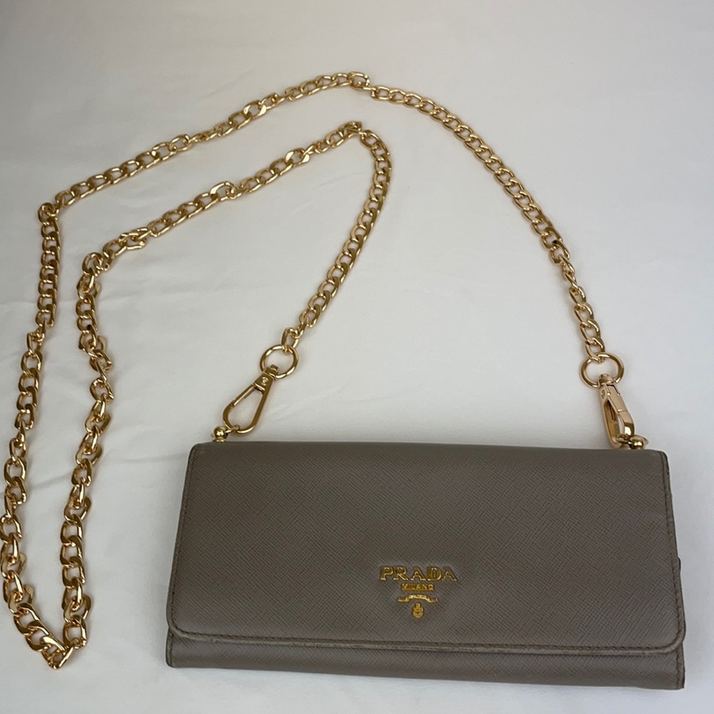 Prada Clutch with gold chain